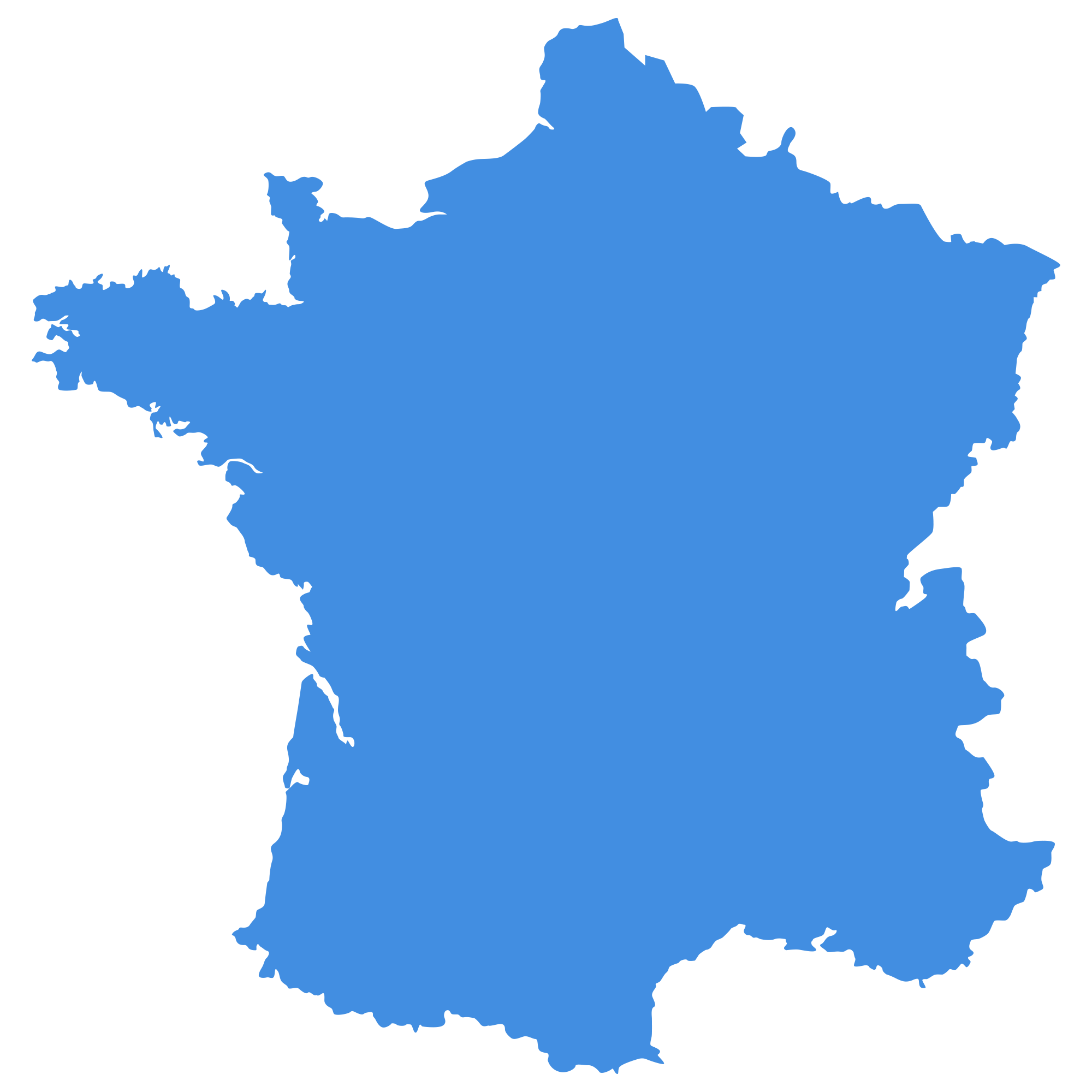 Carte de la France — Raph Digit intervient partout en France